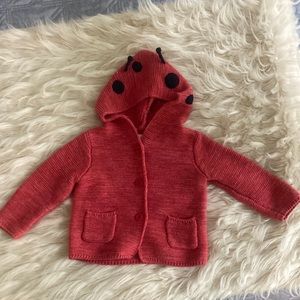 Baby Gap knit sweater ladybug red 3-6 months